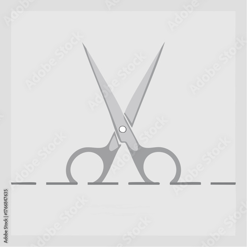 Scissors cutting through dotted line symbolizing separation or change