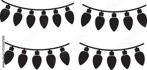 christmas lights silhouettes 