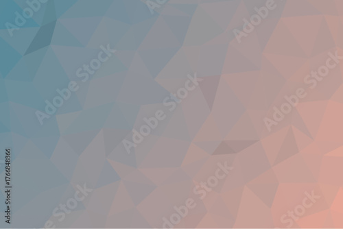Soft abstract gradient background with smooth polygon texture blending pastel blue and peach tones. Modern geometric low poly art design. Ideal for web, print, and creative visuals.