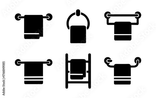 Modern silhouette icons of towel holders for bathroom decor inspiration