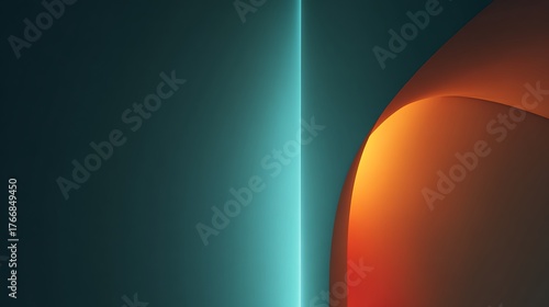 Contemporary Abstract Teal and Orange Background with Smooth Gradients