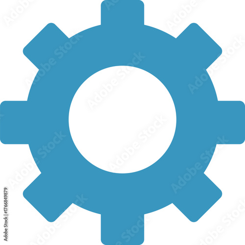 Blue Cogwheel Illustration of Gear Mechanism and Engineering Technology Concept