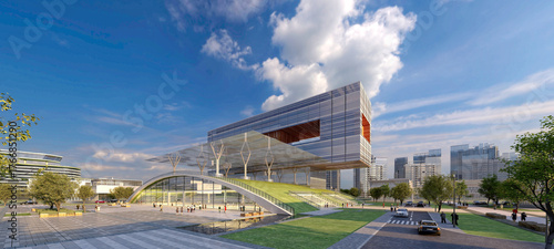 3d render of buildings exterior