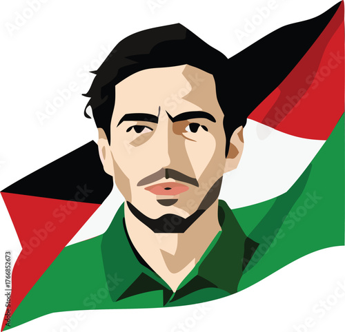 A dramatic silhouette of a lone figure standing against a vibrant, setting sun, with their outline sharply defined..