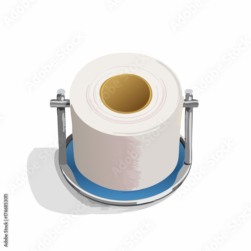 Toilettenpapierrolle auf Halter