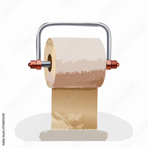 Toilettenpapierrolle auf Halter