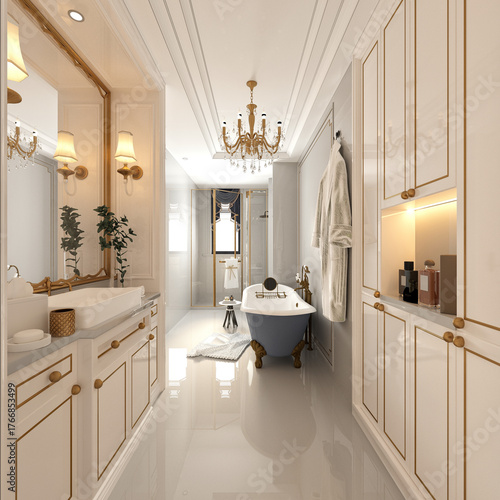 luxury bathroom, 3d render