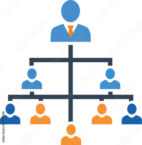 Company Hierarchy Structure Vector Illustration For Organizational Management System Design