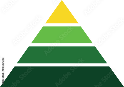Green and Yellow Pyramid Hierarchy Chart Diagram for Business and Education