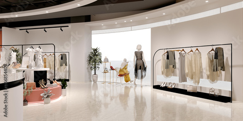 3d render modern retail shop interior