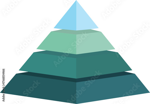 Layered Pyramid Diagram with Levels for Data Visualization in Business