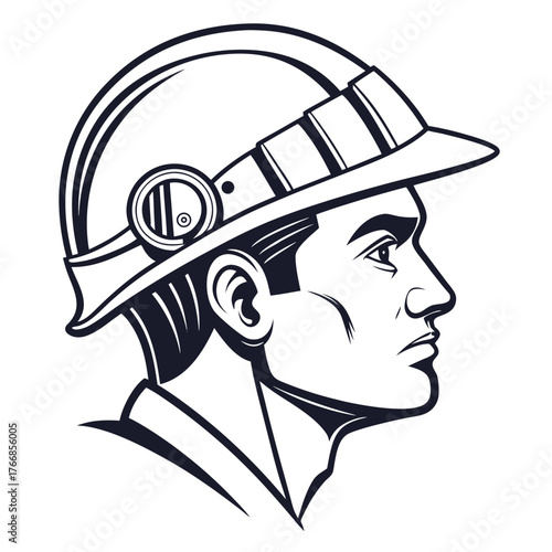 Man with steampunk helmet, vector illustration