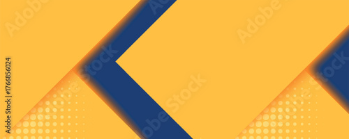 Abstract blue yellow banner geometric shapes background. Vector abstract graphic design banner pattern presentation background web template.