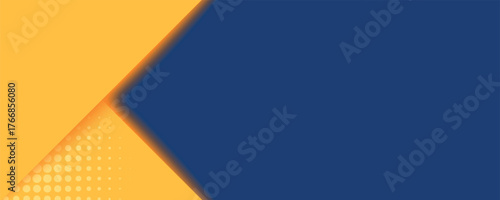 Abstract blue yellow banner geometric shapes background. Vector abstract graphic design banner pattern presentation background web template.