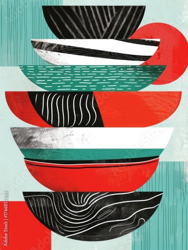 The illustration combines bold, modern design elements with a minimalist aesthetic, creating a chic and contemporary look