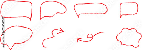 Hand drawn speech bubbles and text boxes collection