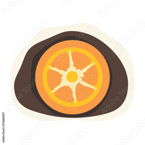 フルーツ大福（みかん）　イラスト