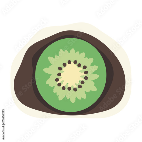 フルーツ大福（キウイフルーツ）　イラスト