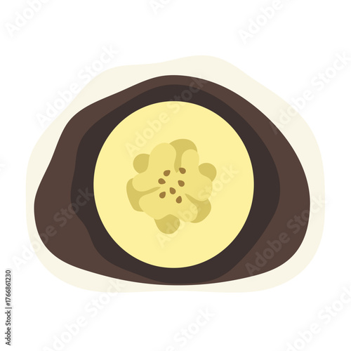 フルーツ大福（バナナ）　イラスト