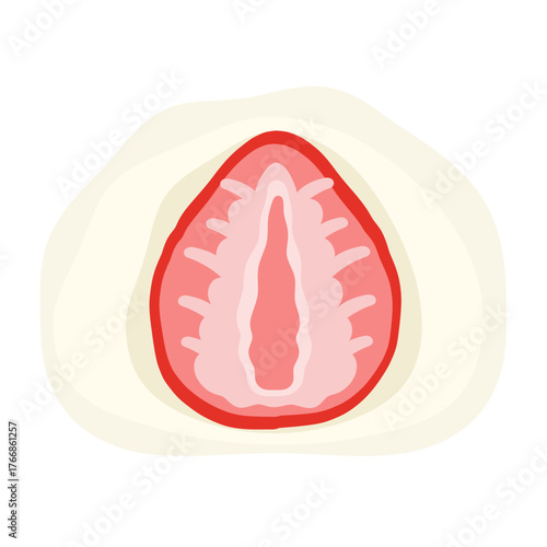 フルーツ大福（いちご）　イラスト