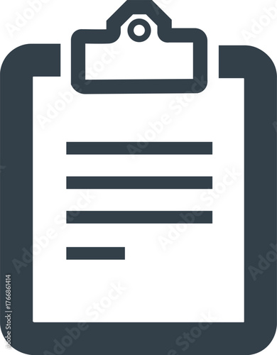 Clipboard Icon – Dark Gray Vector Representing Tasks, Notes, Written Content, Documentation, Productivity, Record Keeping, and Admin Work for Apps, Websites, and Office Use
