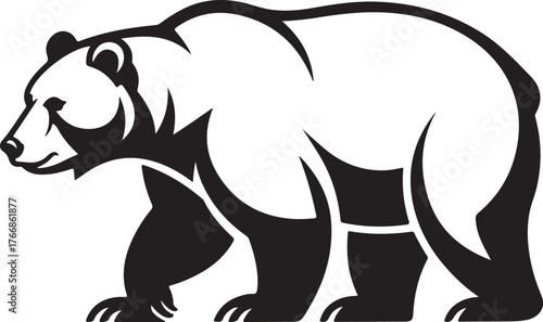 Bear Silhouette Walking Mammal Wildlife Forest Brown Big Strong Powerful Animal Icon