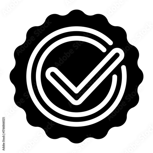 Quality Guarantee Icon Solid Style