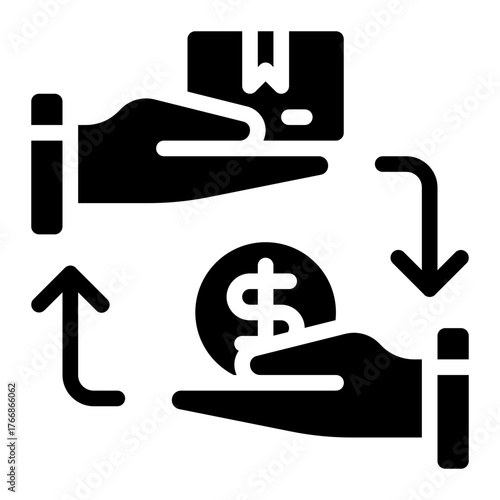Cash on Delivery Icon Solid Style