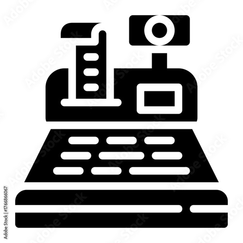 Cash Register Icon Solid Style