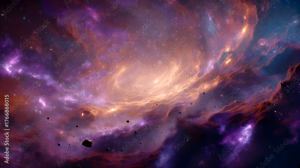 Fototapeta premium Cosmic Nebula: A Vibrant Display of Celestial Gases