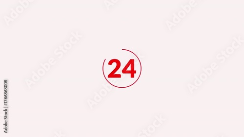 circle countdown timer 30 seconds animation from 30 to 0 second on transparent background, 30 seconds countdown,countdown timer,countdown in 4k.