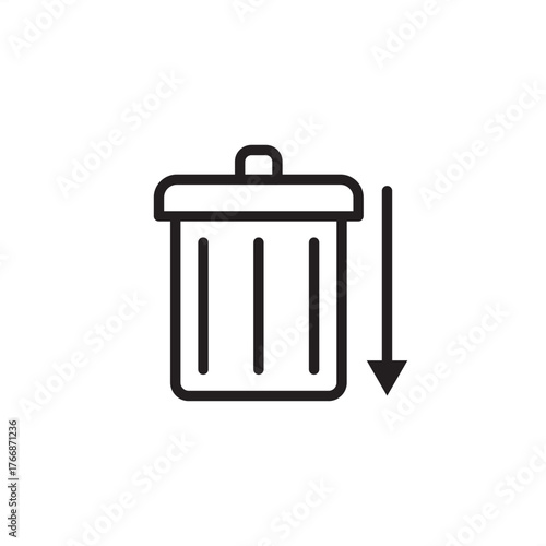 Waste minimization icon symbolizing output reduction and control, representing modern industrial sustainability, efficient resource management, and specialized environmental and production systems.