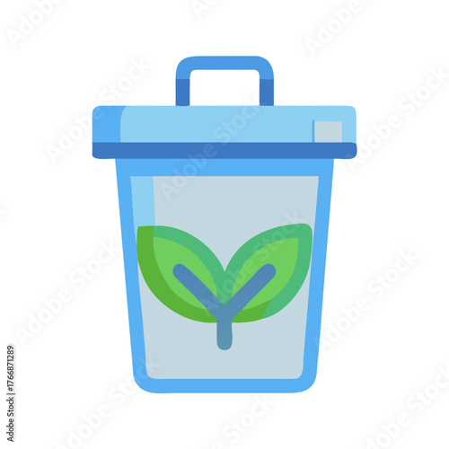 Eco-friendly recycling bin icon symbolizing environmental conservation and sustainable waste management