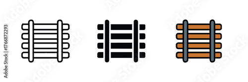 railway tracks variations set cartoon realistic and simplified vector ai eps jpeg png for editorial use