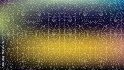 Geometric Pattern Overlay Blurred Gradient with Circles Arcs
