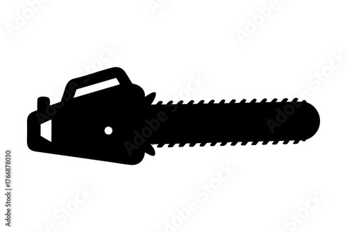 Fotografia Chainsaw silhouette vector, Chainsaw black symbol