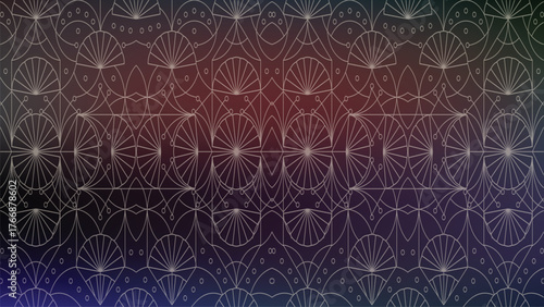 Intricate Geometric Art Deco Pattern Dark Gradient Keywords: geometric, pattern, art deco