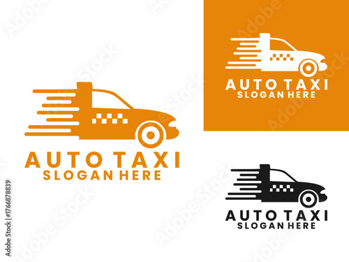auto taxi car speed logo design vector template