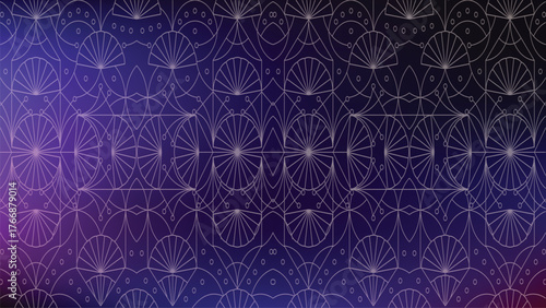 Intricate Geometric Pattern a Blended Blue Purple Gradient art deco
