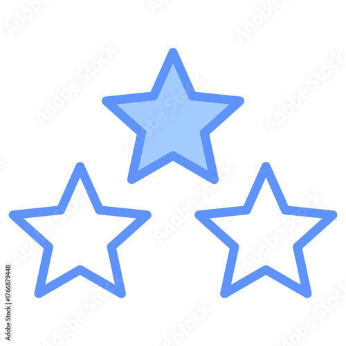Stars Outline Blue Color Icon