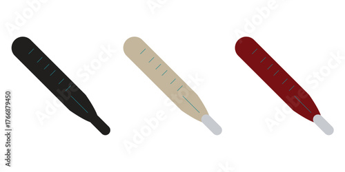 Classic Medical Thermometer for Temperature Check Icon Set