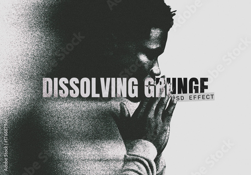 Dissolving Grunge Image Effect Mockup