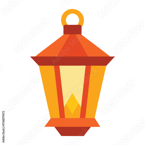 Single Vector Christmas Lantern in Simple Geometric Style