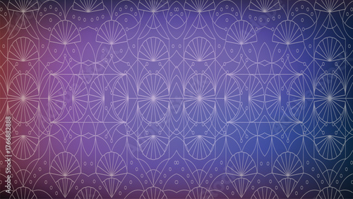 Purple blue gradient geometric pattern with lines abstract art deco