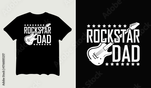 Rock star dad t-shirt design for t-shirt quotes or poster svg printable cut file