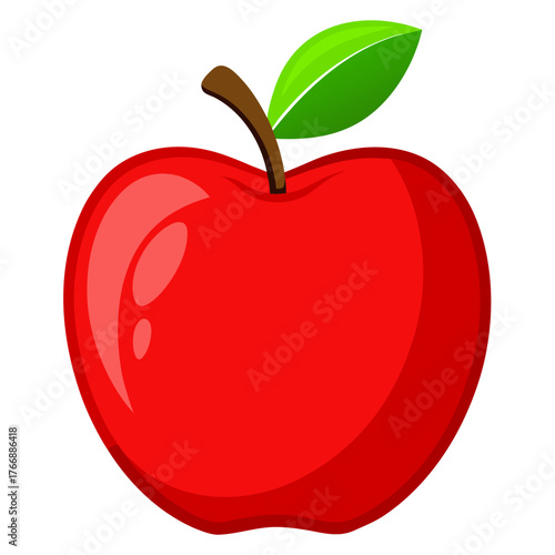 red apple isolated on white