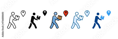 Delivery Courier Icon Set Multiple Style Collection