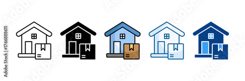 Home Delivery Icon Set Multiple Style Collection