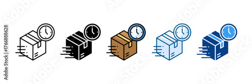 On-Time Delivery Icon Set Multiple Style Collection