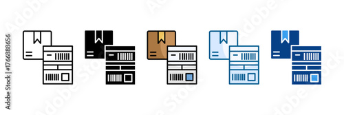 Shipping Label Icon Set Multiple Style Collection